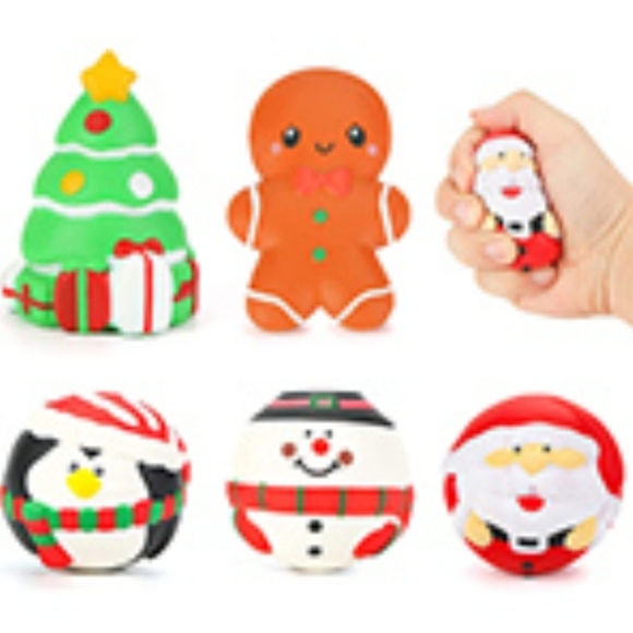 Christmas Squishy Stress Ball Fidget Toys Santa/Penguin/Tree/Snowman/Gingerbread - Picture 8 of 8